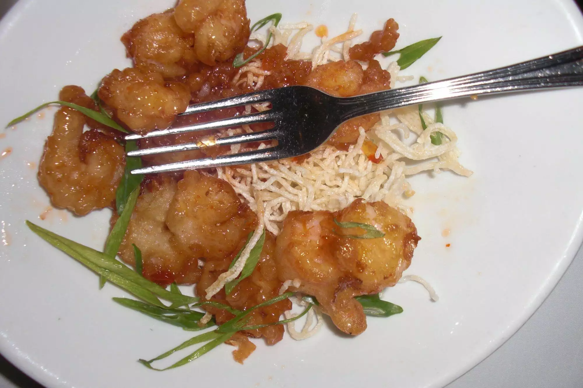 Hot and sour popcorn shrimp with asian vinaigrette