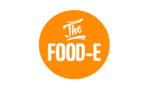The Miami Food Tours e logo on an orange background.
