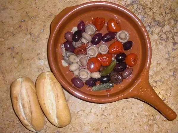 olives and french bread